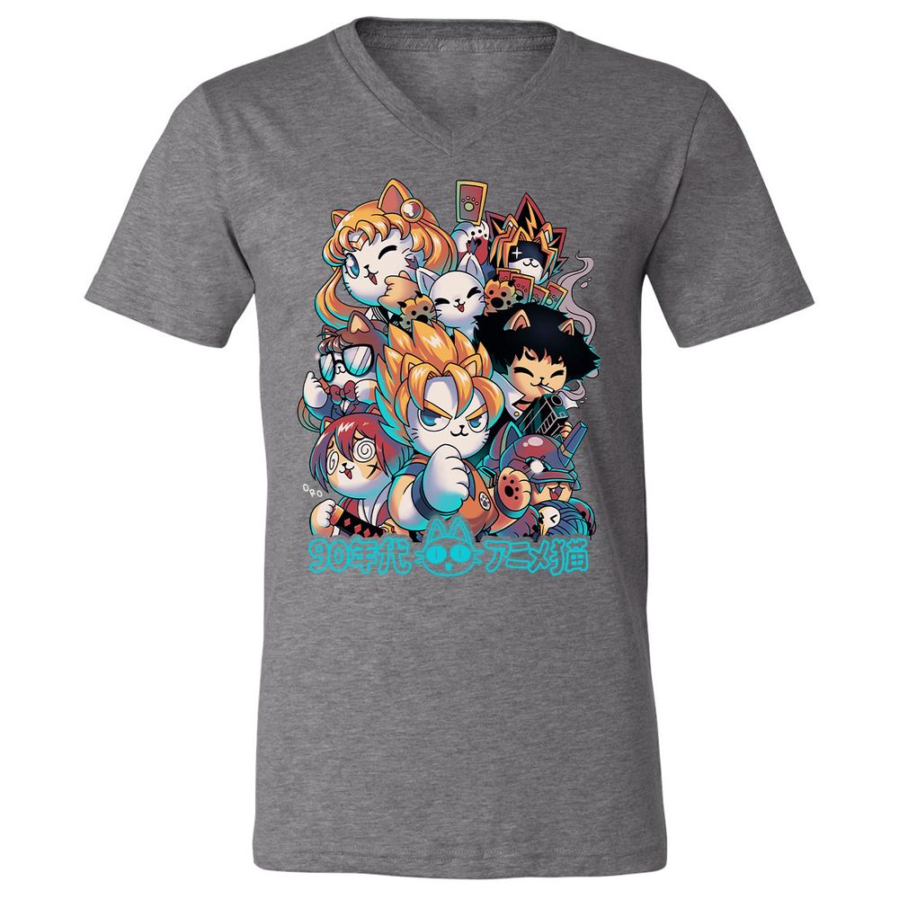 Unisex V-Neck T-Shirt - Z3YFLQVN - Deep Heather - 13