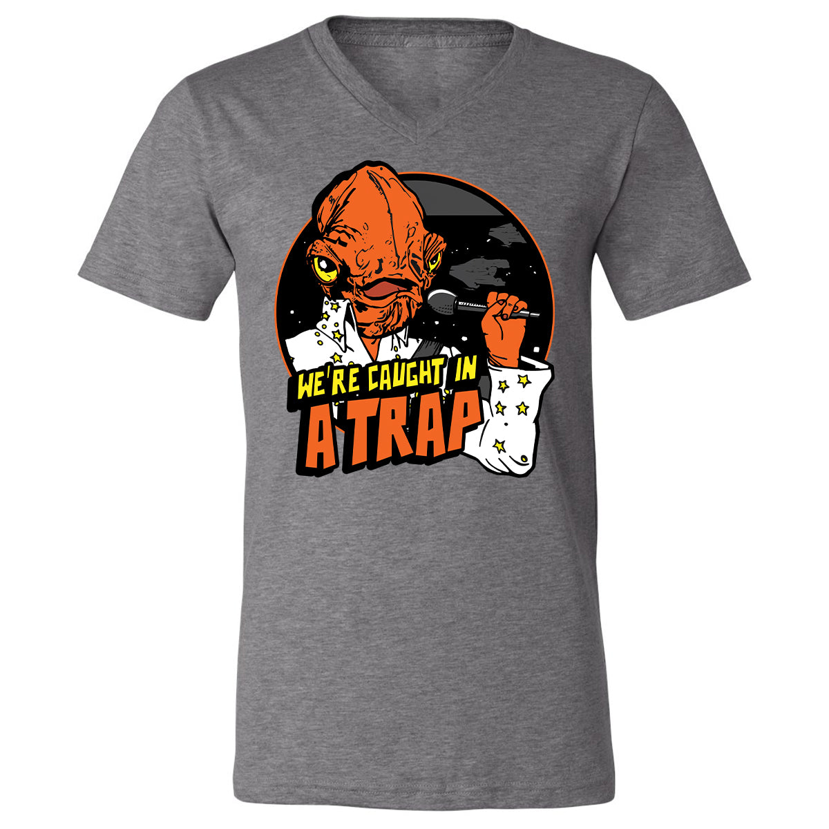 Unisex V-Neck T-Shirt - QXH12TQ2 - Deep Heather - 13