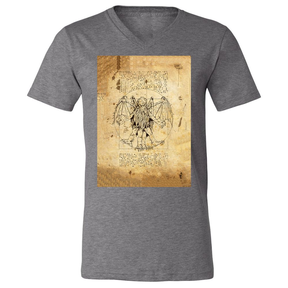 Unisex V-Neck T-Shirt - CUMB8MBL - Deep Heather - 13