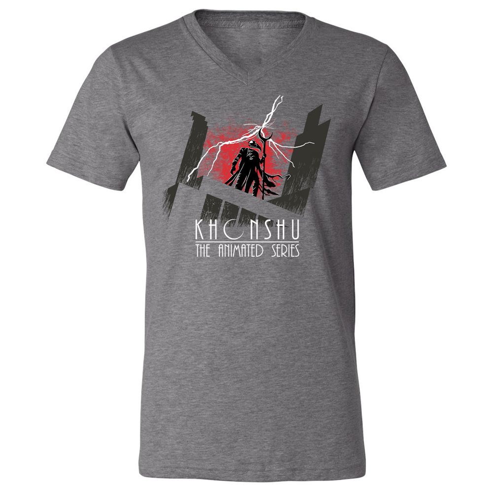 Unisex V-Neck T-Shirt - XQZC5KP9 - Deep Heather - 13