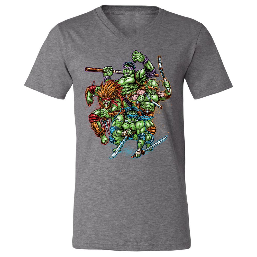 Unisex V-Neck T-Shirt - 89PUVF6B - Deep Heather - 13