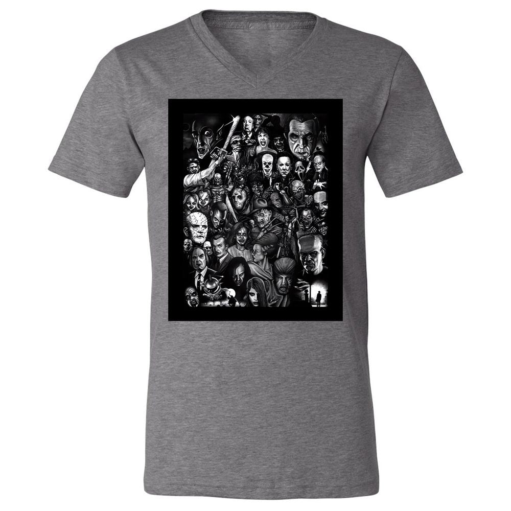 Unisex V-Neck T-Shirt - 6T2HHNBZ - Deep Heather - 13