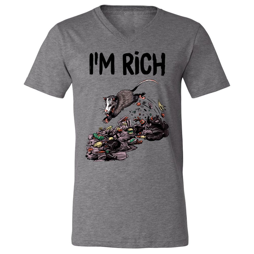 Unisex V-Neck T-Shirt - 4VMEHF7Z - Deep Heather - 13