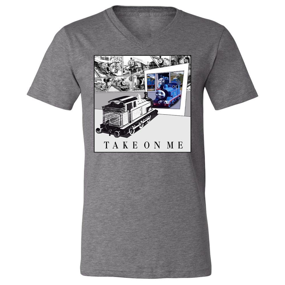 Unisex V-Neck T-Shirt - Q46QBWVE - Deep Heather - 13