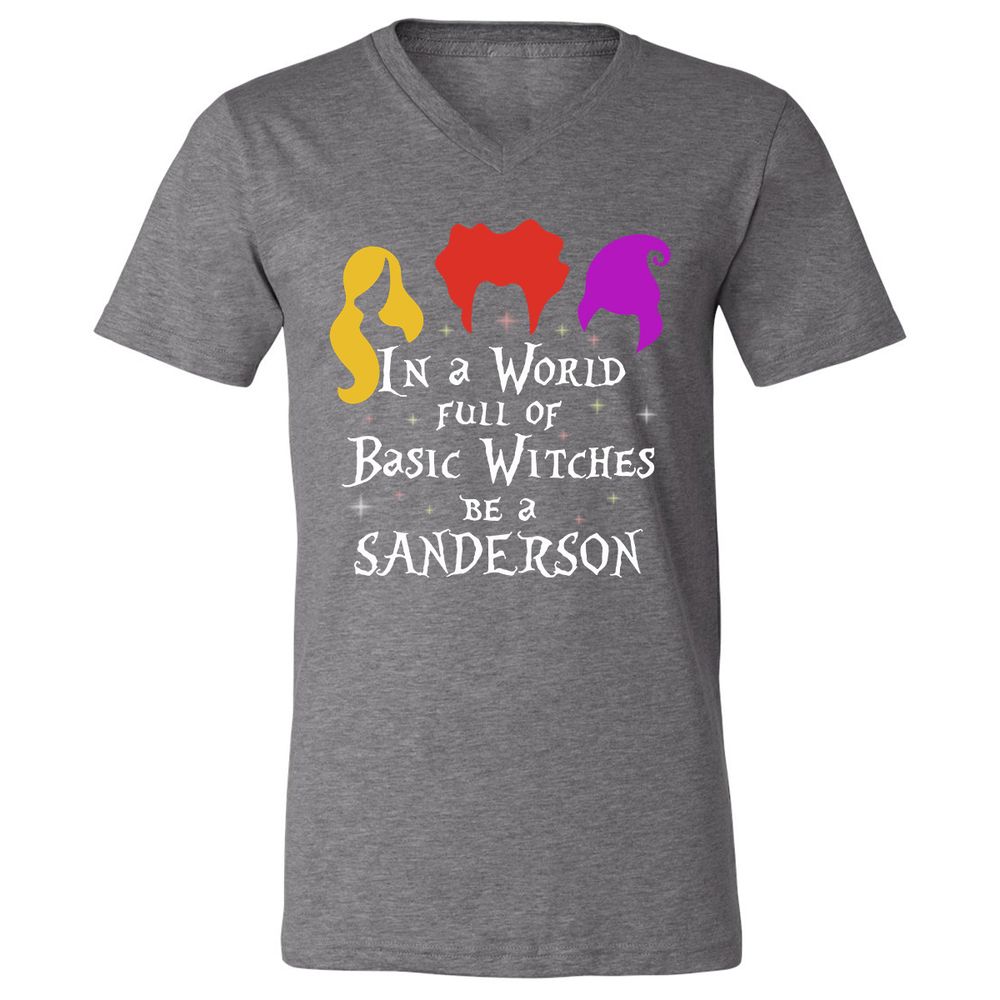 Unisex V-Neck T-Shirt - HUSEQHXB - Deep Heather - 13