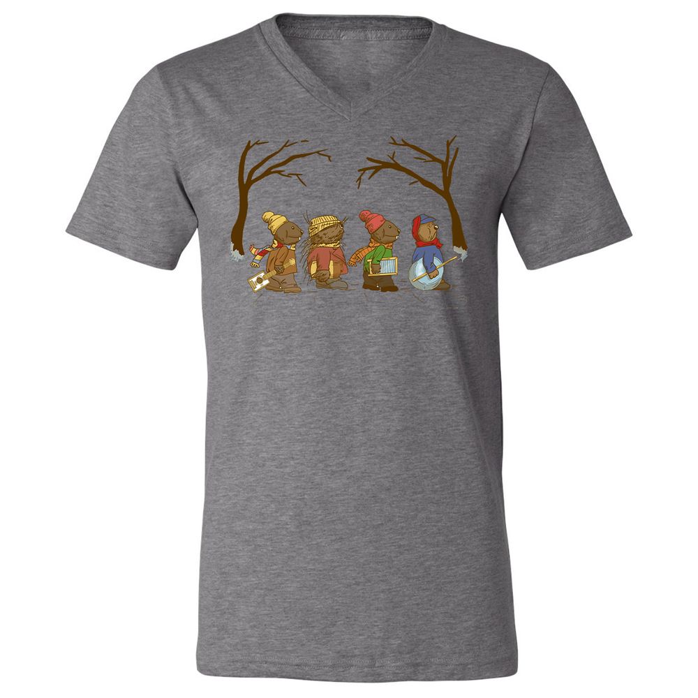 Unisex V-Neck T-Shirt - FRFWSFJ1 - Deep Heather - 13