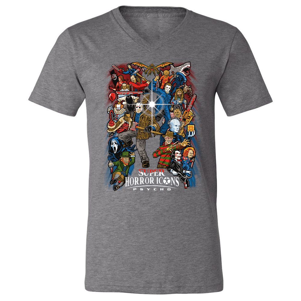 Unisex V-Neck T-Shirt - RK6G6V68 - Deep Heather - 13