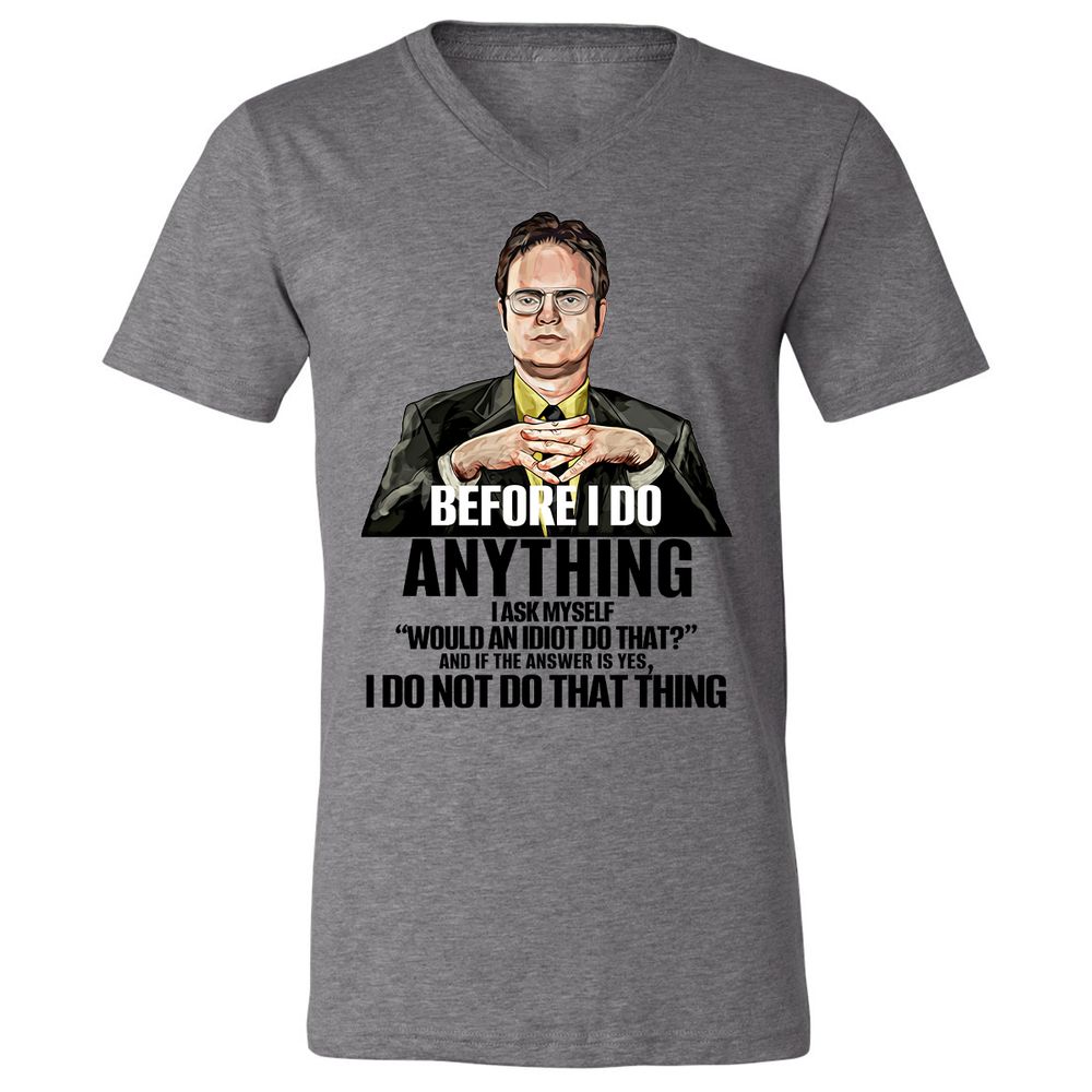 Unisex V-Neck T-Shirt - MZD6N9HQ - Deep Heather - 13