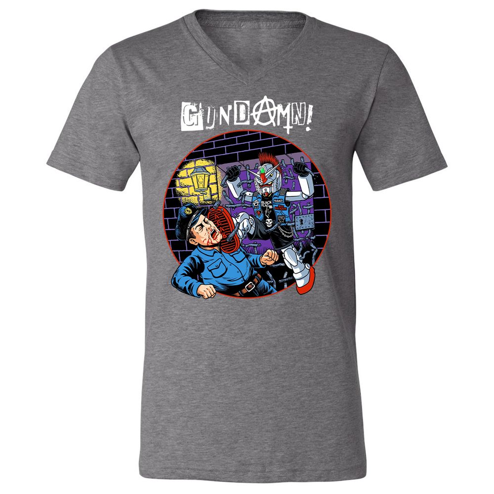 Unisex V-Neck T-Shirt - ZL4MBJFX - Deep Heather - 13