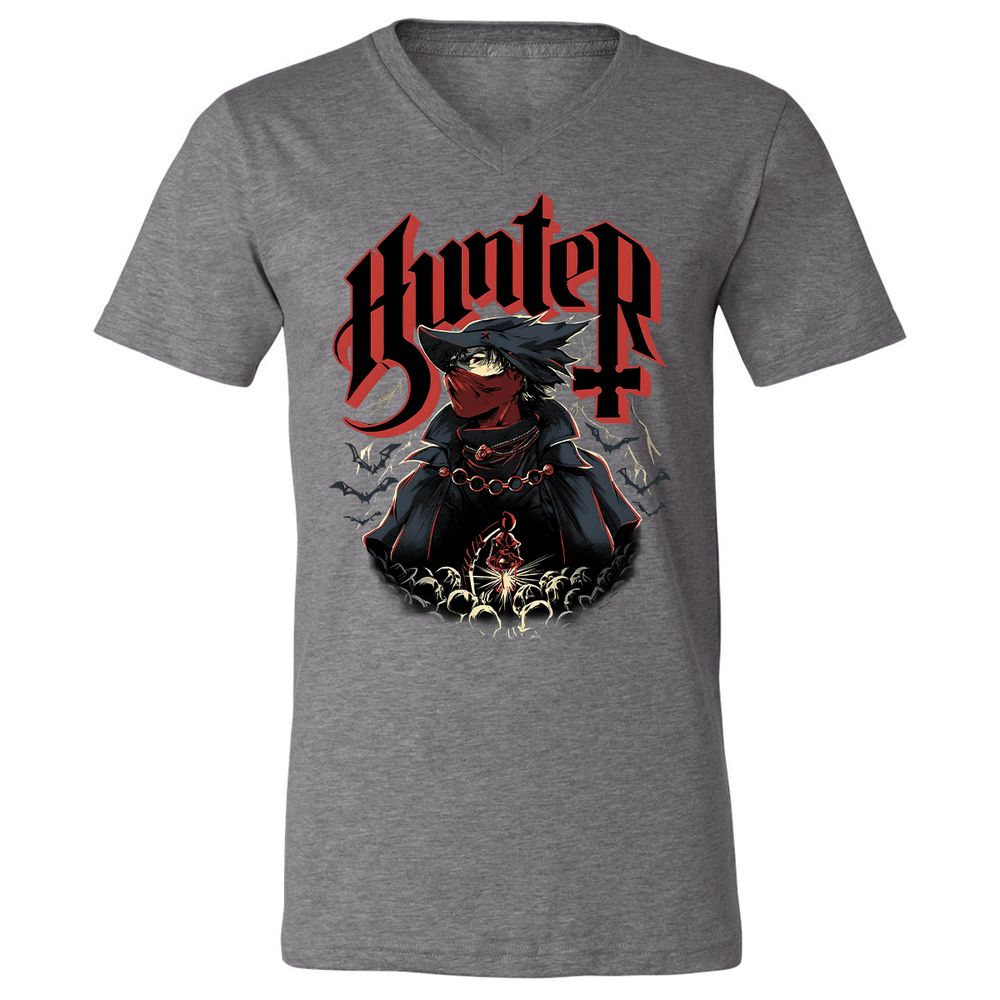 Unisex V-Neck T-Shirt - 88RY3SXU - Deep Heather - 13