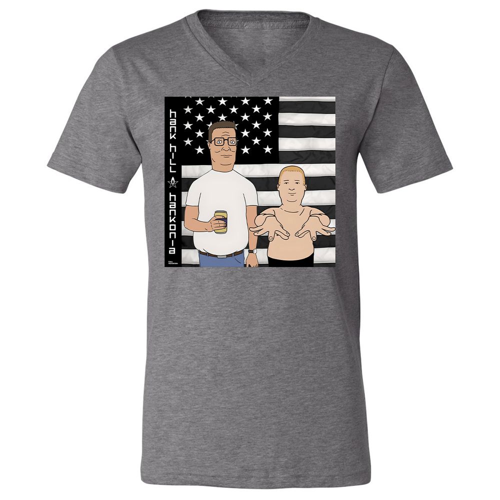 Unisex V-Neck T-Shirt - FJ74KX2E - Deep Heather - 13