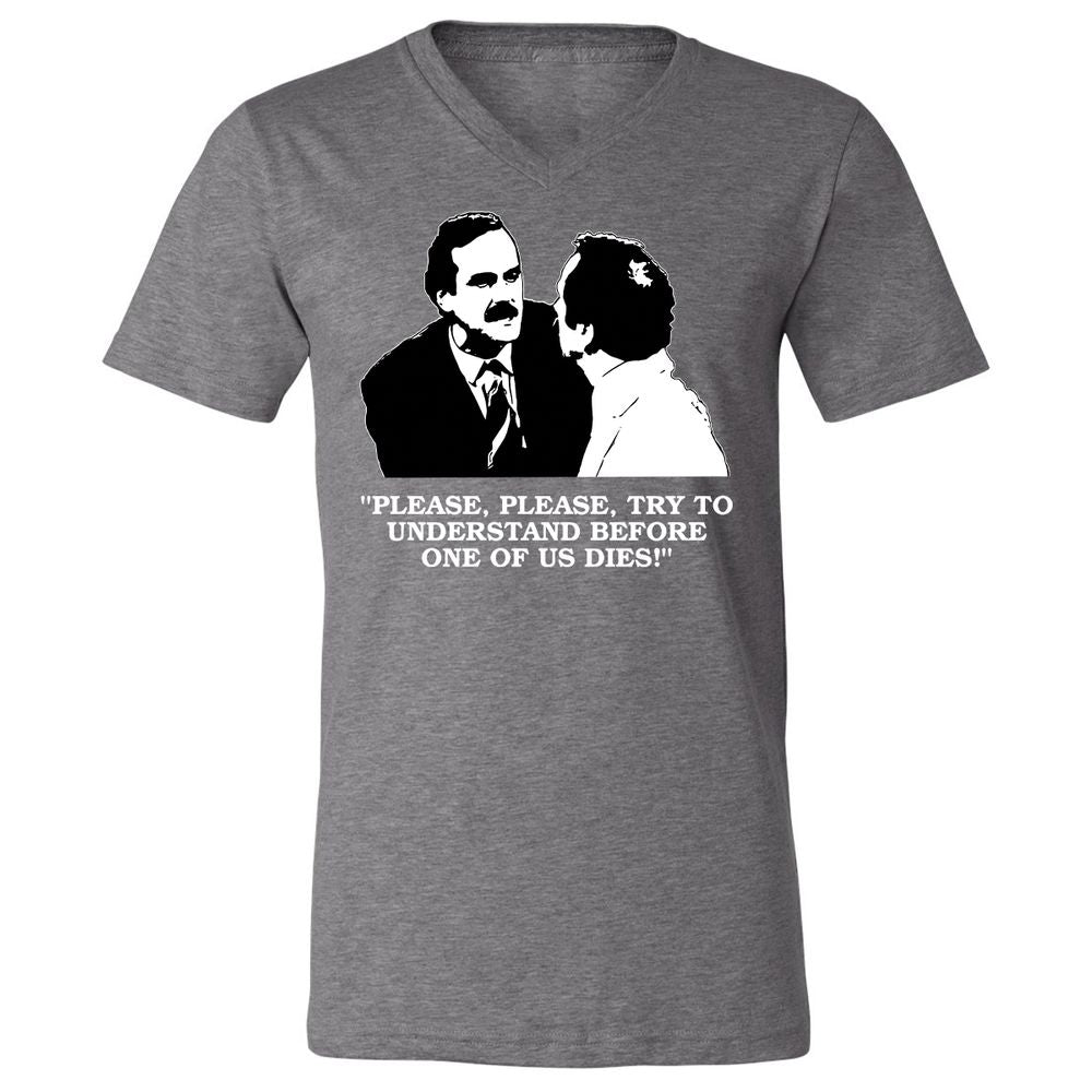 Unisex V-Neck T-Shirt - C82D5U26 - Deep Heather - 13