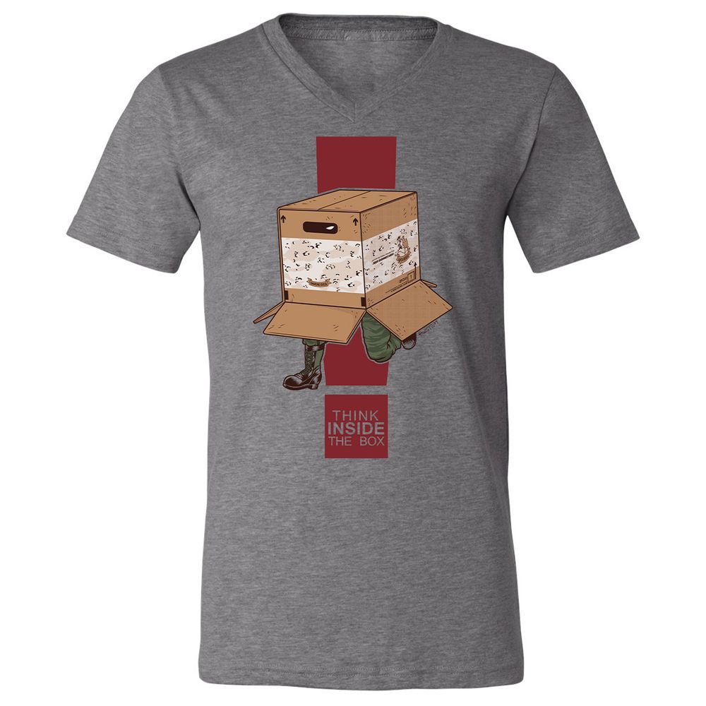 Unisex V-Neck T-Shirt - 7ESS9F1M - Deep Heather - 13