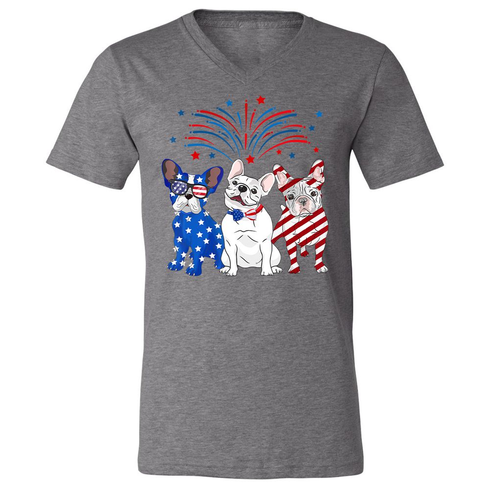 Unisex V-Neck T-Shirt - 35XKGDM8 - Deep Heather - 13