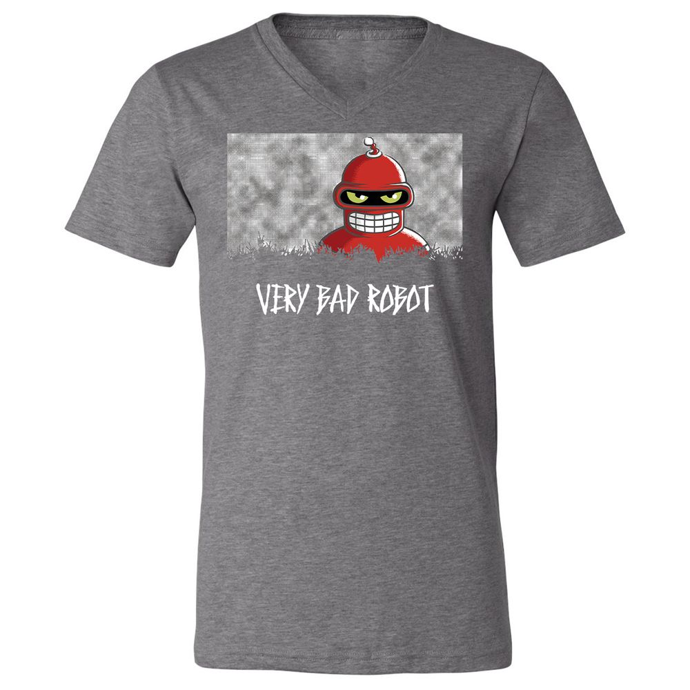 Unisex V-Neck T-Shirt - Black - Deep Heather - 13