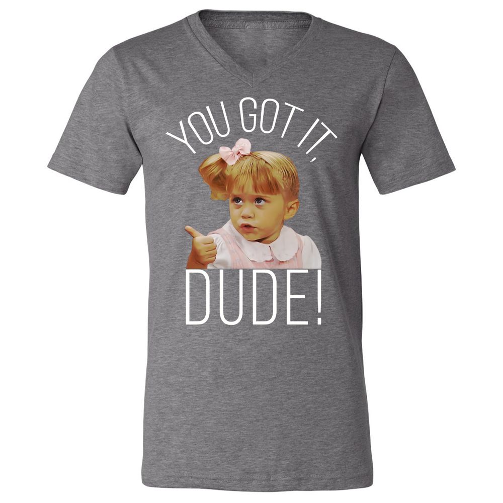 Unisex V-Neck T-Shirt - R96VH3GD - Deep Heather - 13