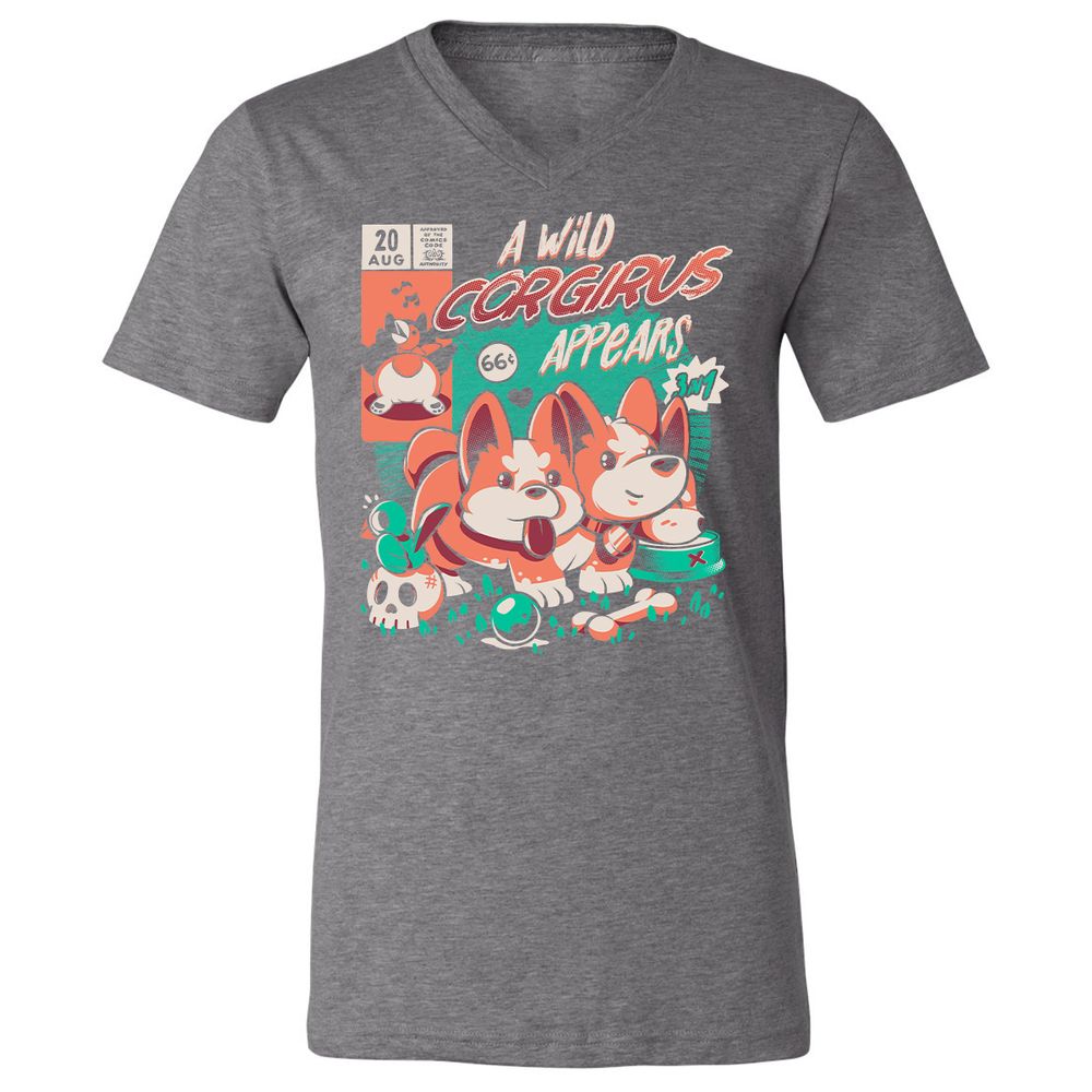 Unisex V-Neck T-Shirt - 3FWEV9N8 - Deep Heather - 13
