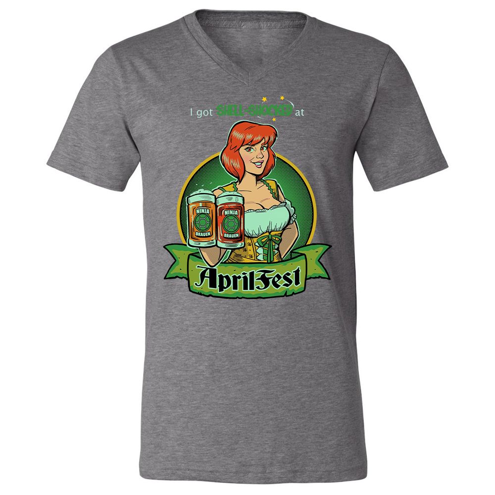 Unisex V-Neck T-Shirt - SFK6RA27 - Deep Heather - 13