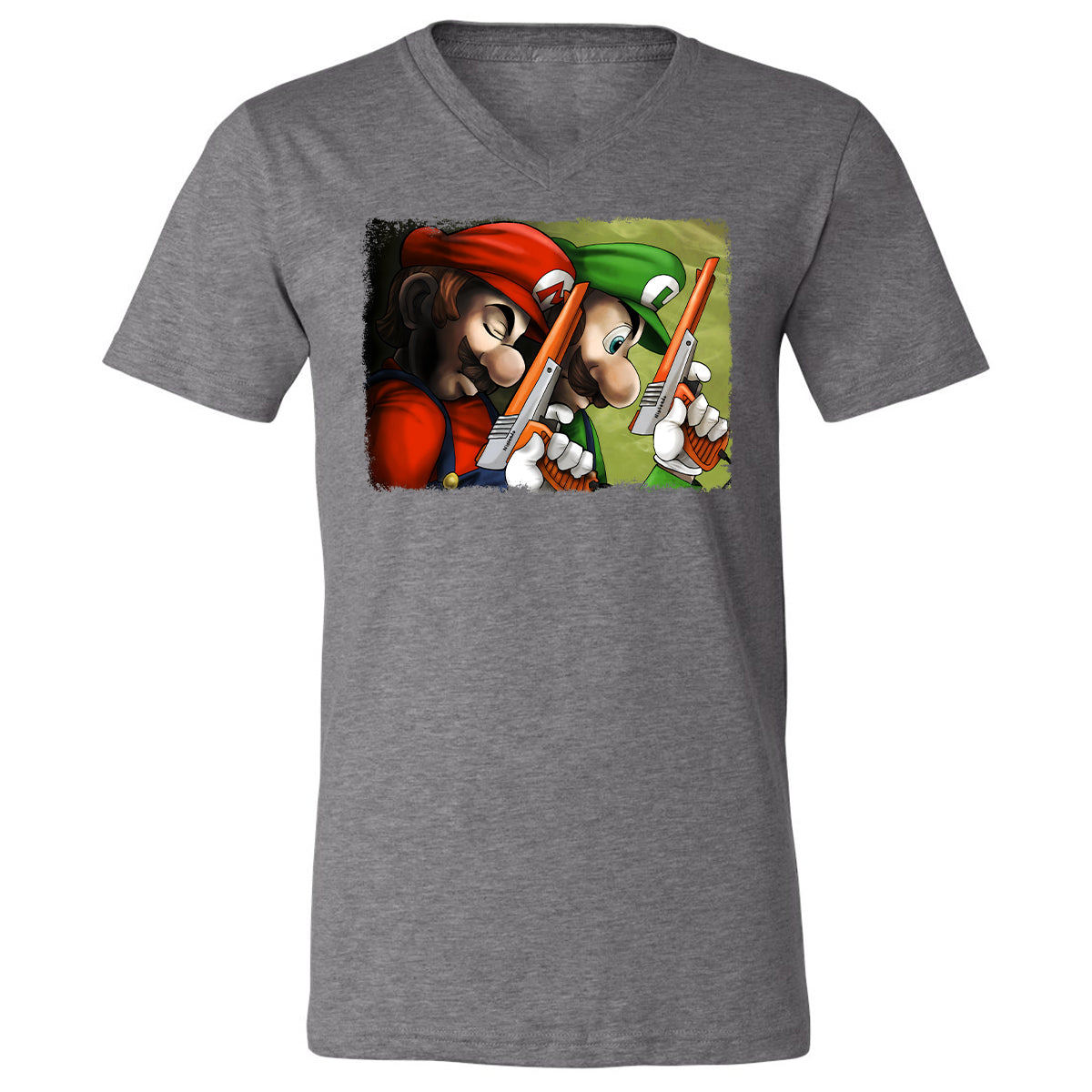 Unisex V-Neck T-Shirt - B5W1B47Z - Deep Heather - 13