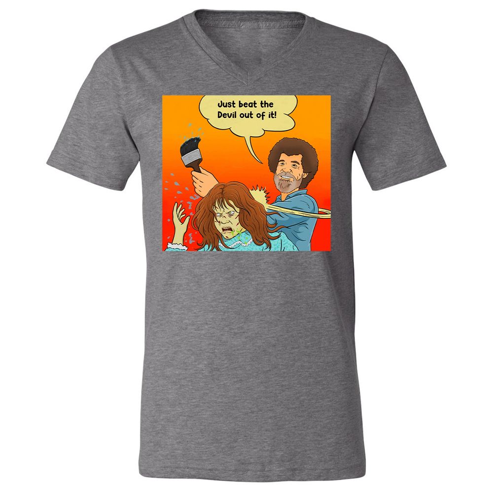 Unisex V-Neck T-Shirt - 6QLGRX9D - Deep Heather - 13