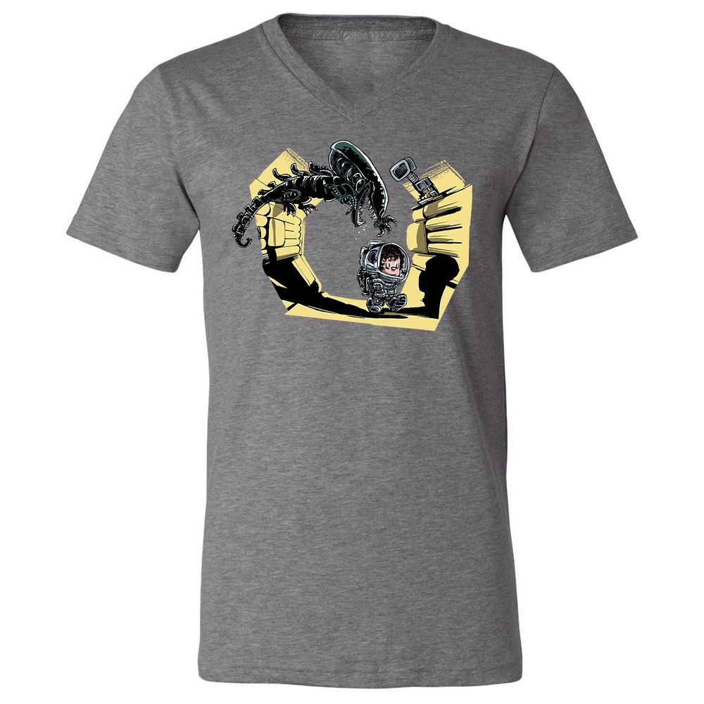 Unisex V-Neck T-Shirt - DRGMET7F - Deep Heather - 13
