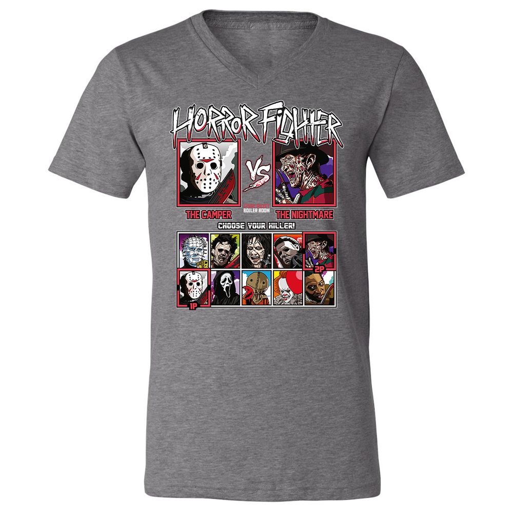 Unisex V-Neck T-Shirt - CALQGWQX - Deep Heather - 13