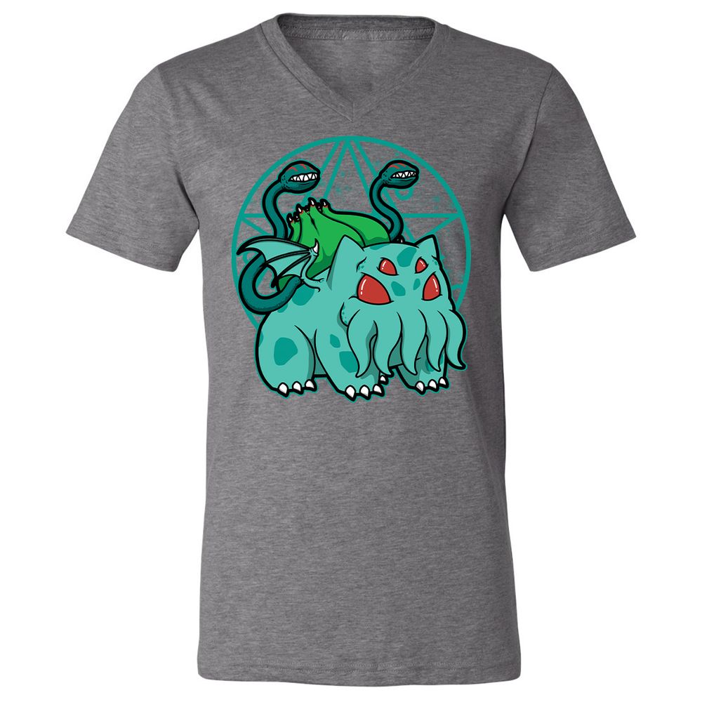 Unisex V-Neck T-Shirt - 6FF8DKNE - Deep Heather - 13