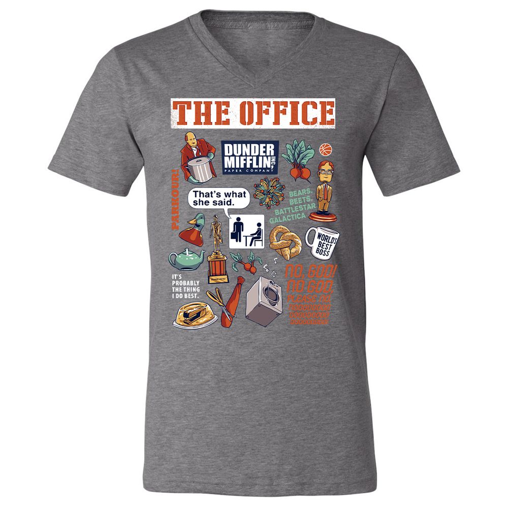 Unisex V-Neck T-Shirt - 3SD8TDVT - Deep Heather - 13