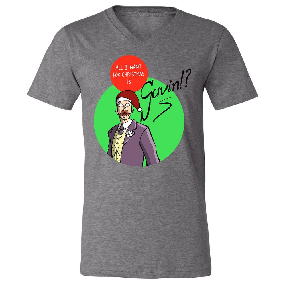 Unisex V-Neck T-Shirt - 6T6VDAM3 - Deep Heather - 13