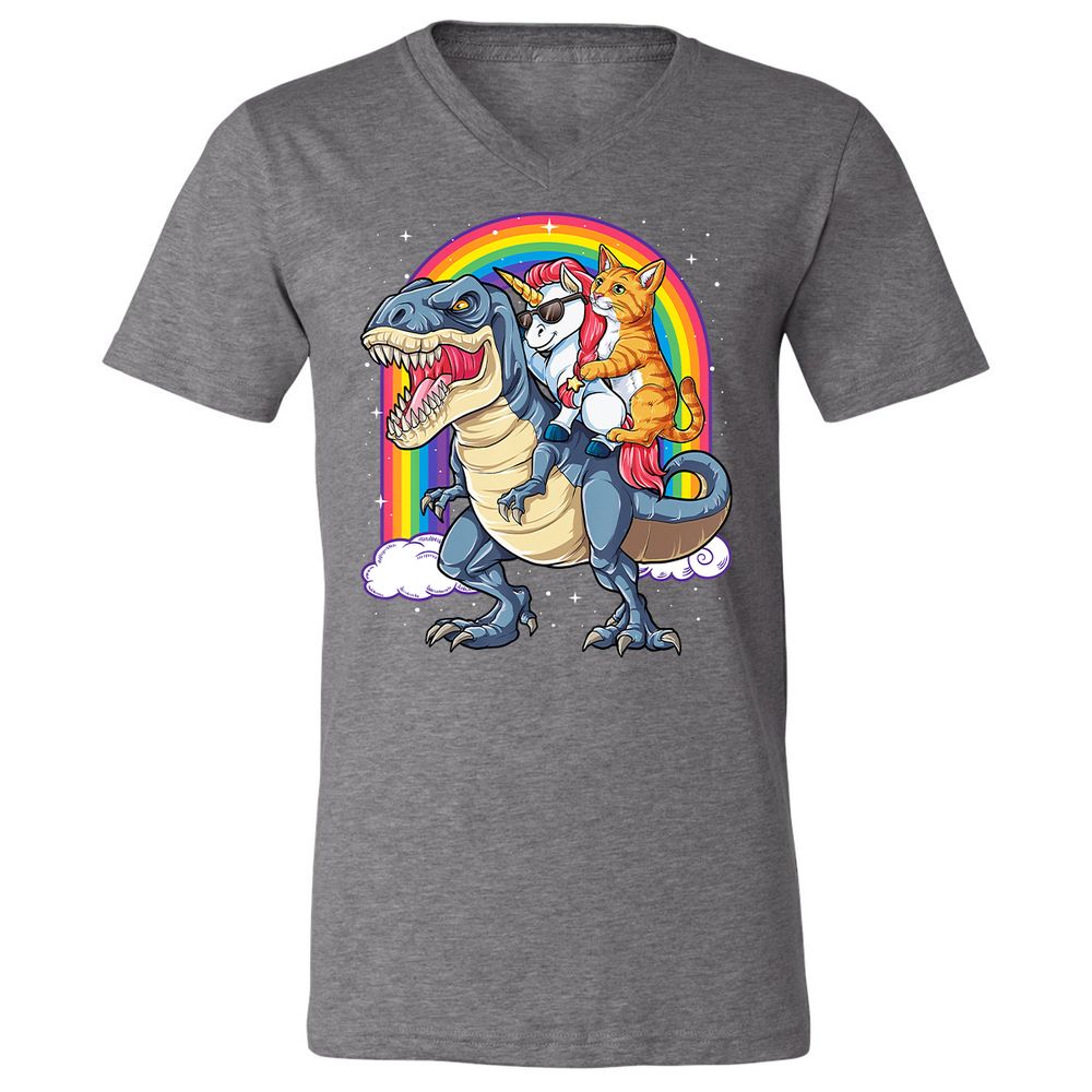 Unisex V-Neck T-Shirt - LEMNXADS - Deep Heather - 13