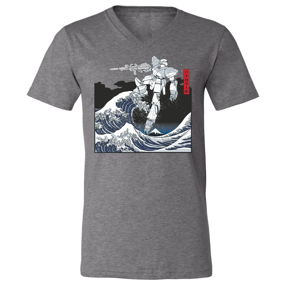 Unisex V-Neck T-Shirt - QGP94BTU - Deep Heather - 13