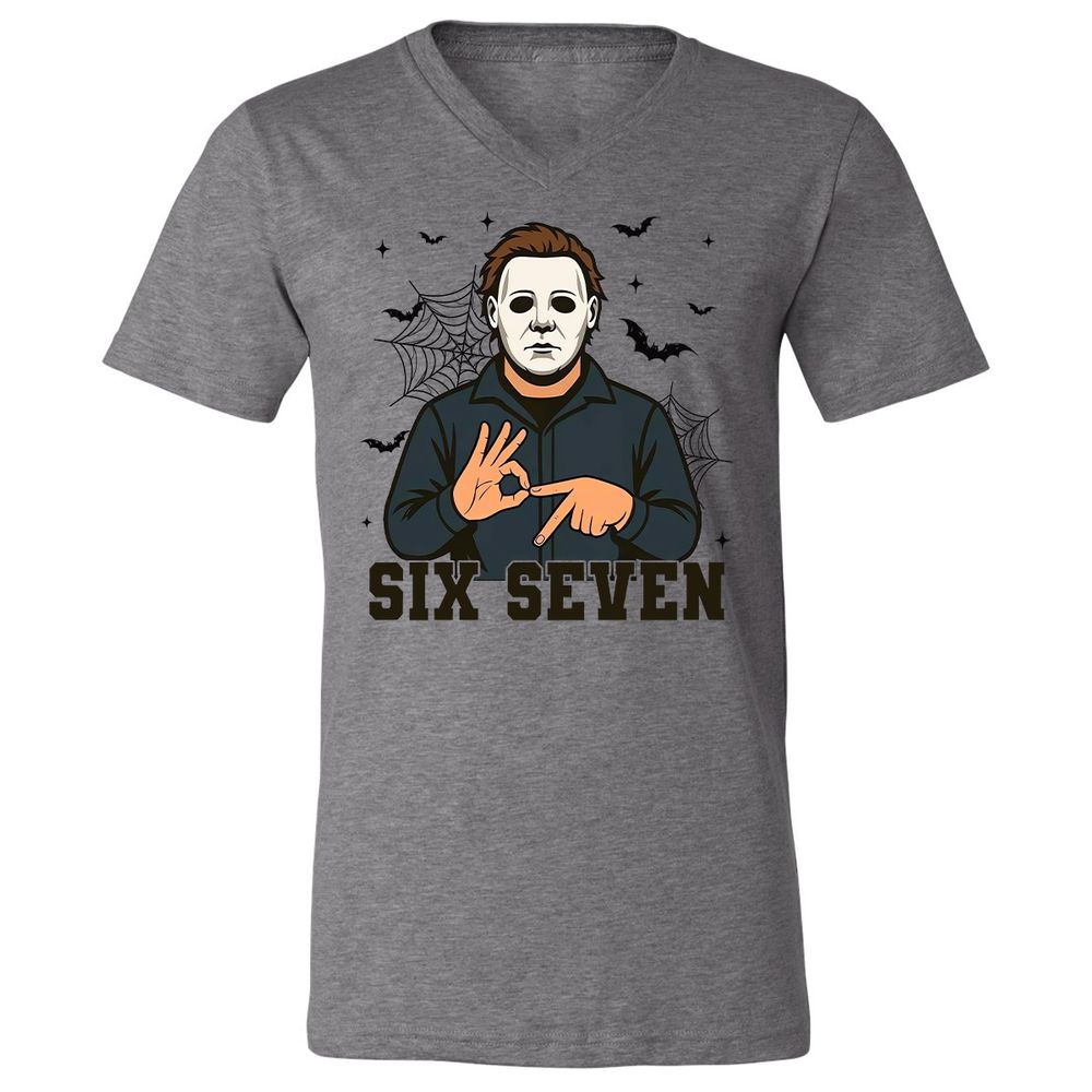 Unisex V-Neck T-Shirt - 5SCMJXG2 - Deep Heather - 13