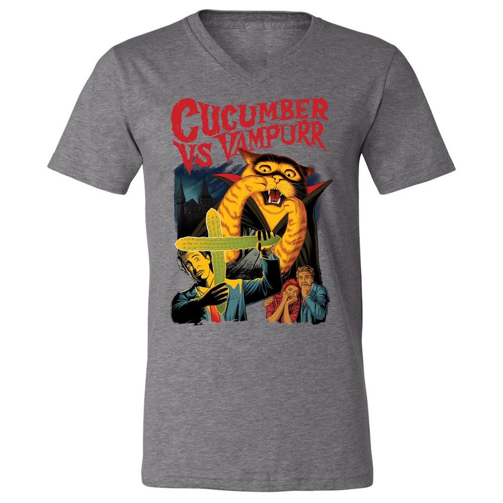 Unisex V-Neck T-Shirt - 3GF5JTE6 - Deep Heather - 13