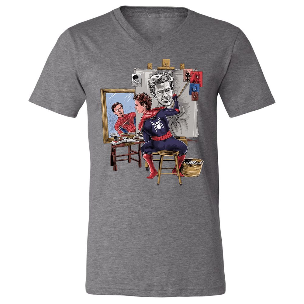 Unisex V-Neck T-Shirt - NHQ8TF3B - Deep Heather - 13