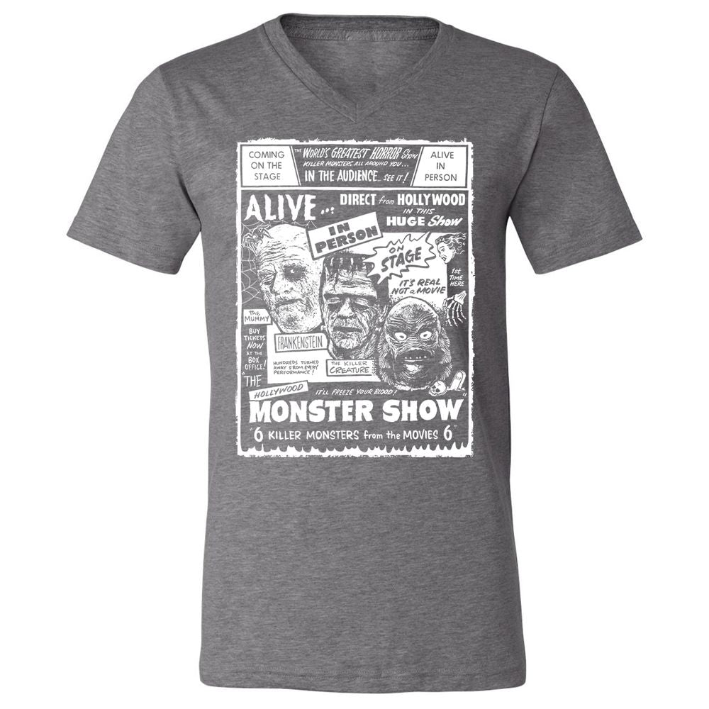 Unisex V-Neck T-Shirt - KCURS8MW - Deep Heather - 13