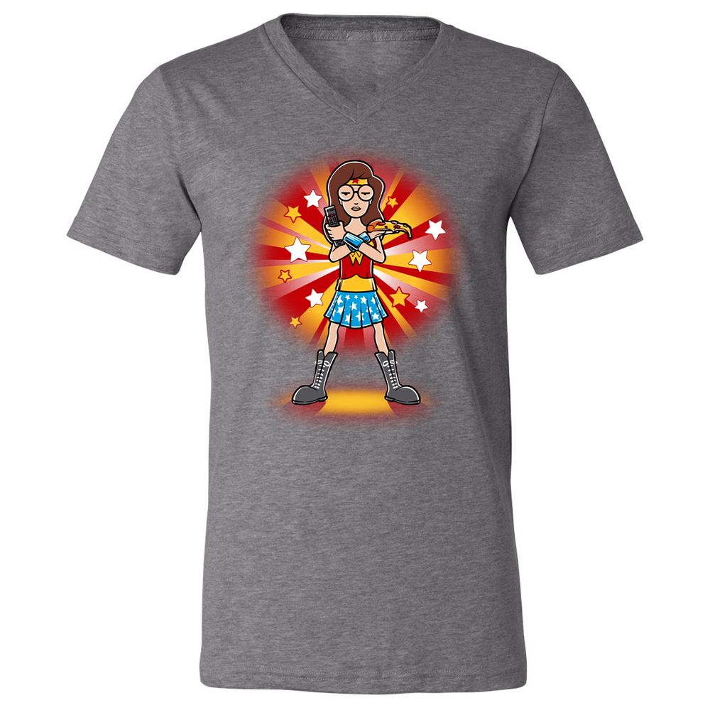 Unisex V-Neck T-Shirt - RG7Y1EWW - Deep Heather - 13