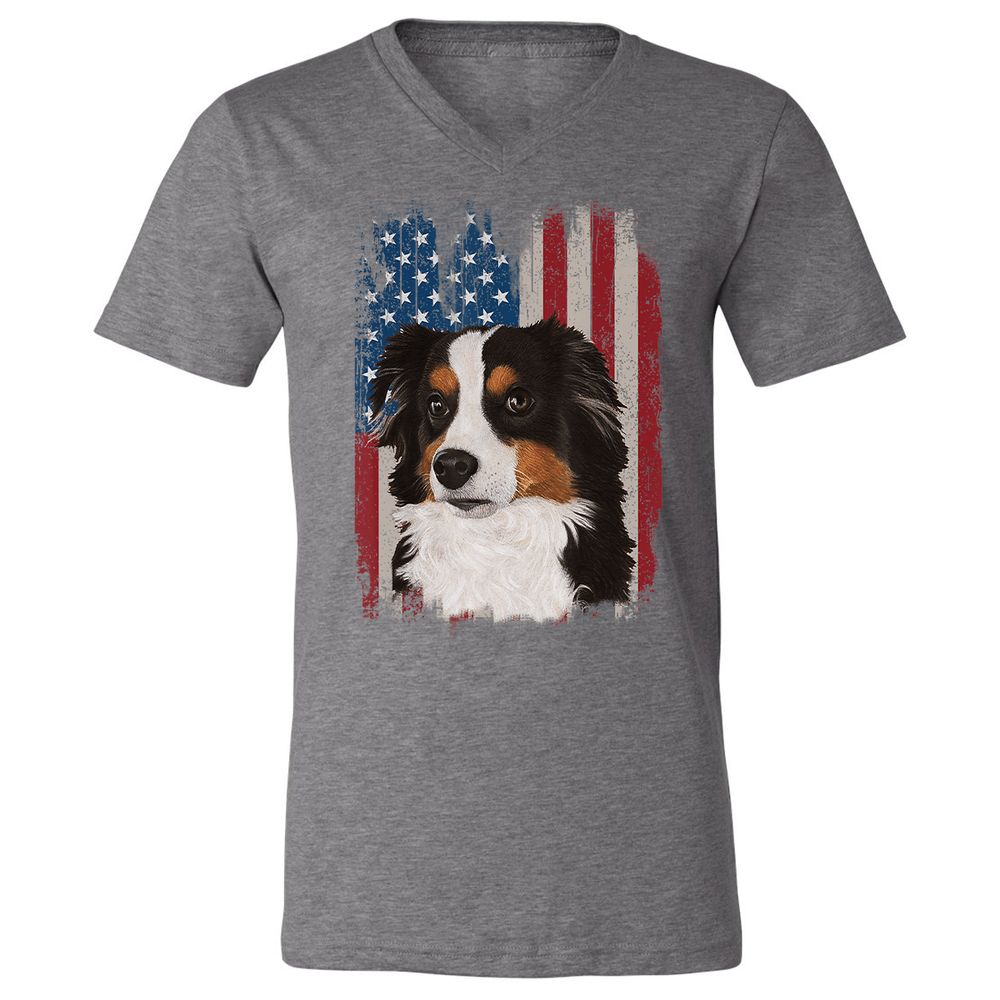 Unisex V-Neck T-Shirt - 1FRJDT65 - Deep Heather - 13