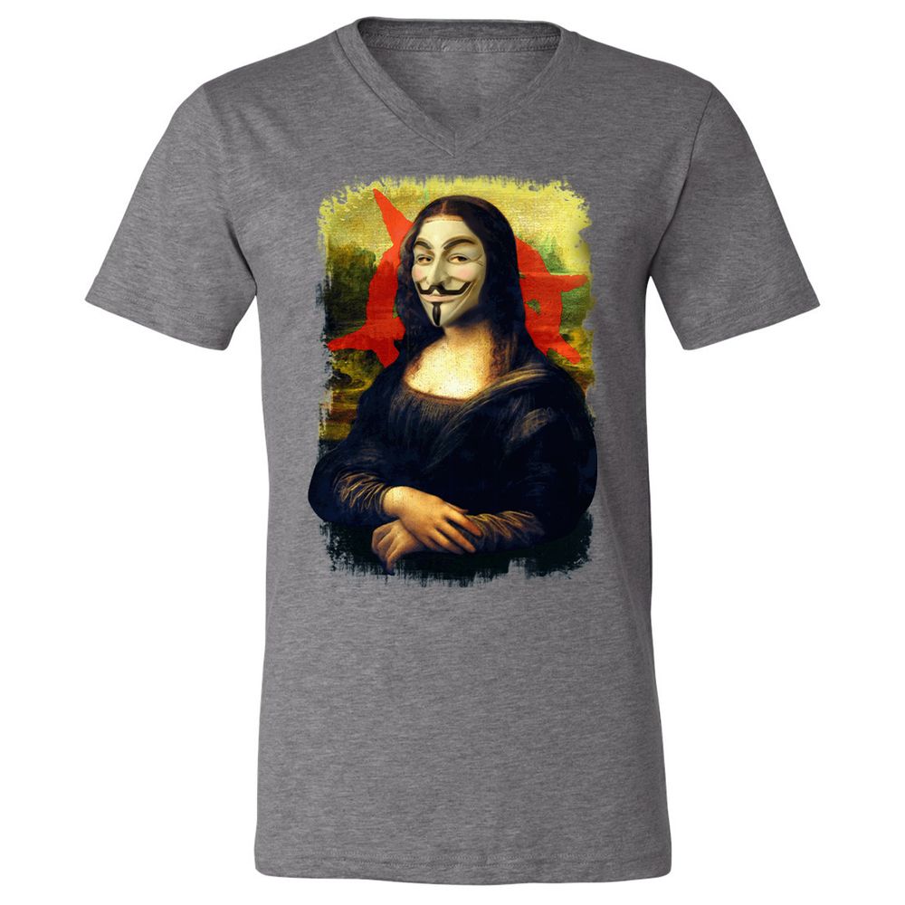 Unisex V-Neck T-Shirt - 85HE9J4U - Deep Heather - 13