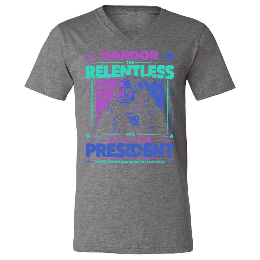 Unisex V-Neck T-Shirt - JHBWRX49 - Deep Heather - 13