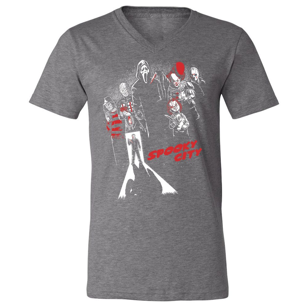 Unisex V-Neck T-Shirt - TA5EA8AE - Deep Heather - 13