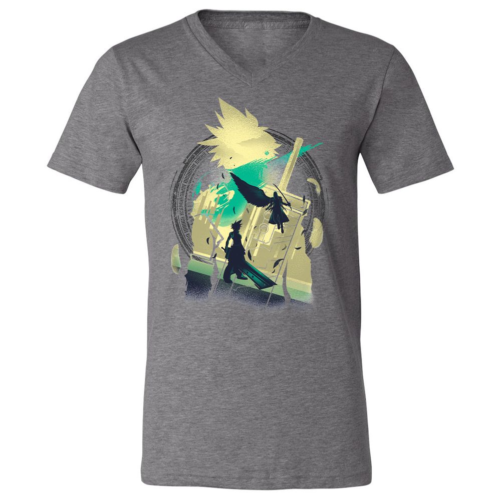 Unisex V-Neck T-Shirt - ZB9JHKPF - Deep Heather - 13