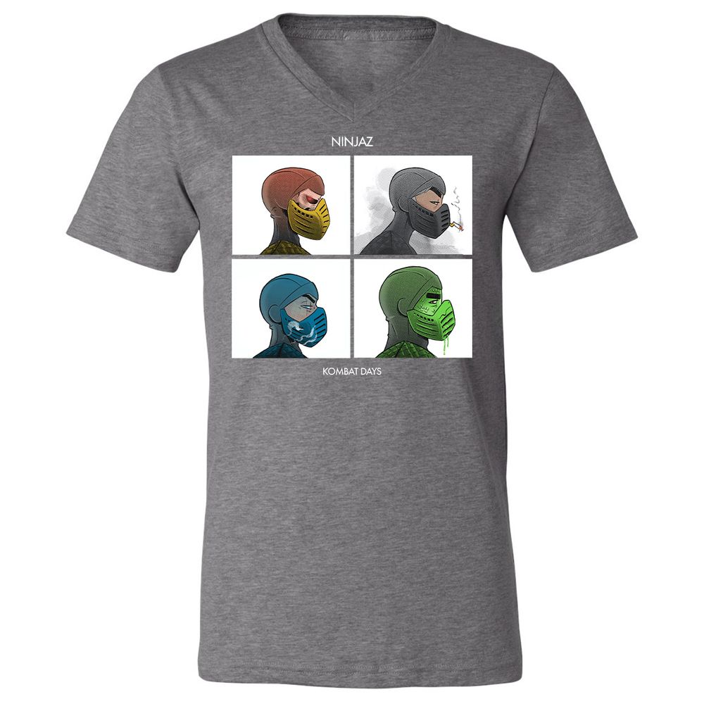 Unisex V-Neck T-Shirt - LQPZ49UY - Deep Heather - 13
