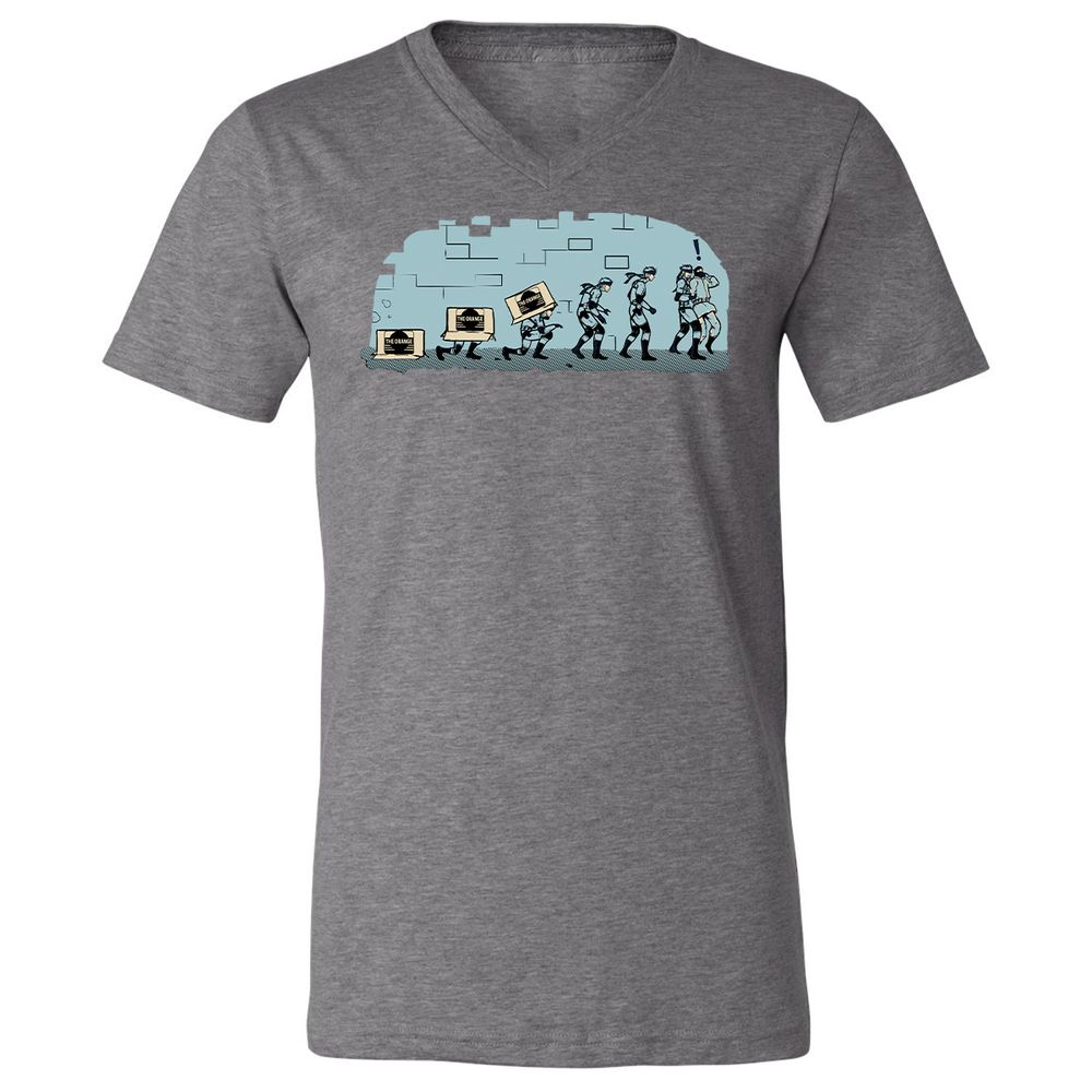 Unisex V-Neck T-Shirt - R16BXFC9 - Deep Heather - 13