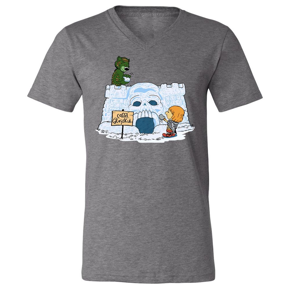 Unisex V-Neck T-Shirt - UCB9QDCJ - Deep Heather - 13