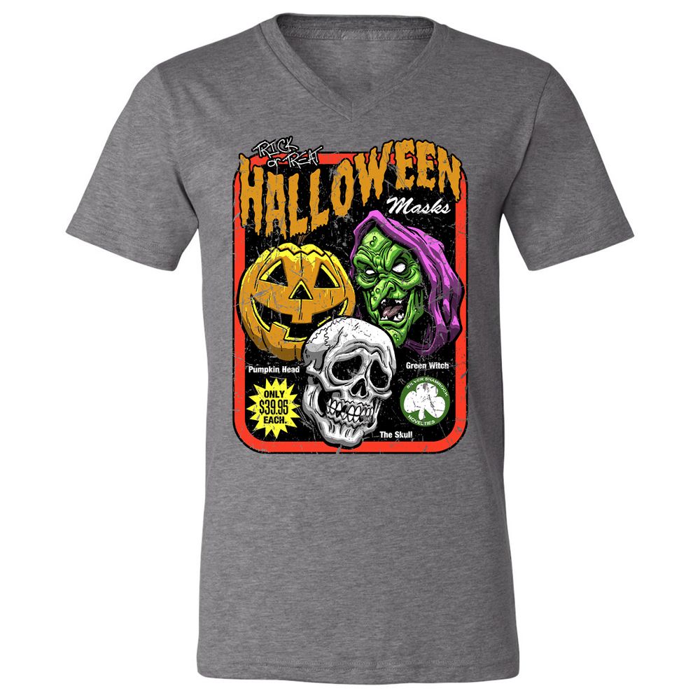 Unisex V-Neck T-Shirt - RB8AGSY9 - Deep Heather - 13