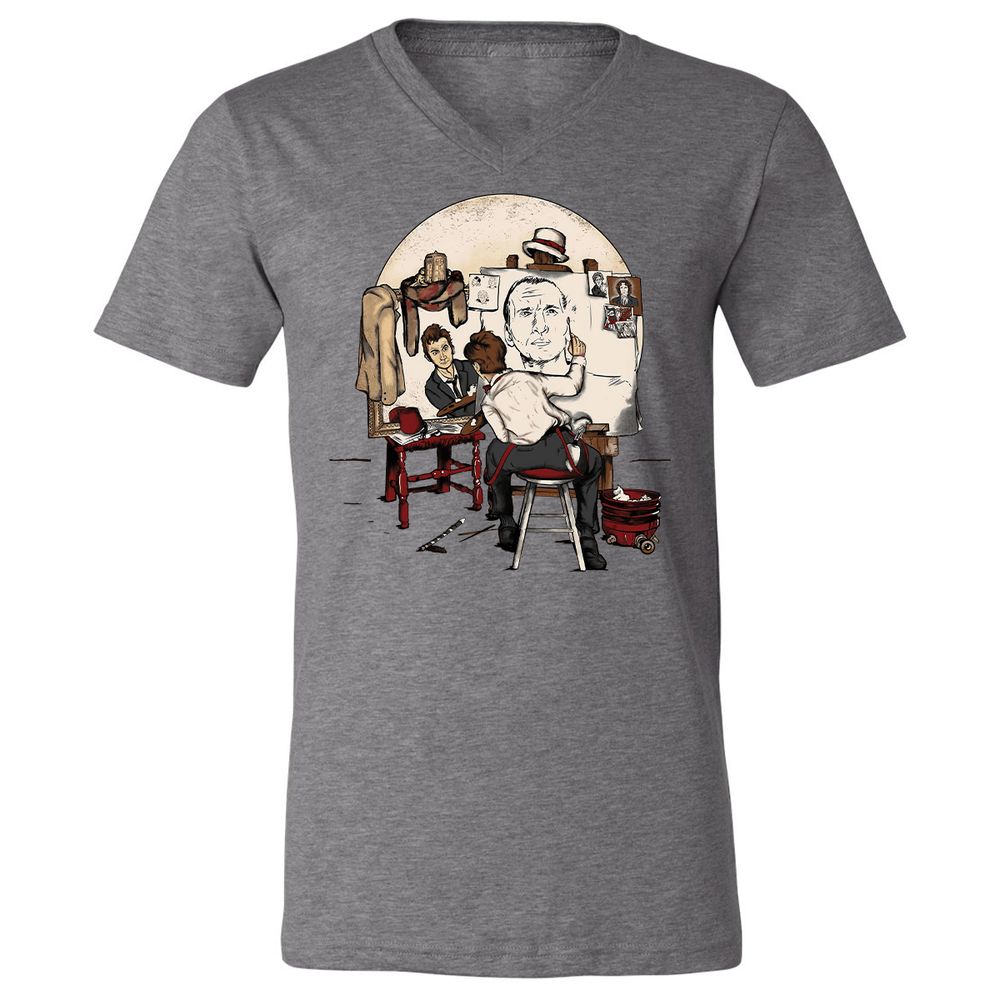 Unisex V-Neck T-Shirt - YFNADRQY - Deep Heather - 13