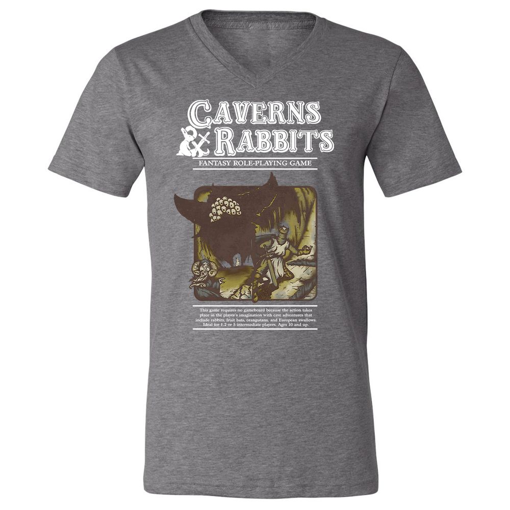 Unisex V-Neck T-Shirt - 8YSVR7MF - Deep Heather - 13