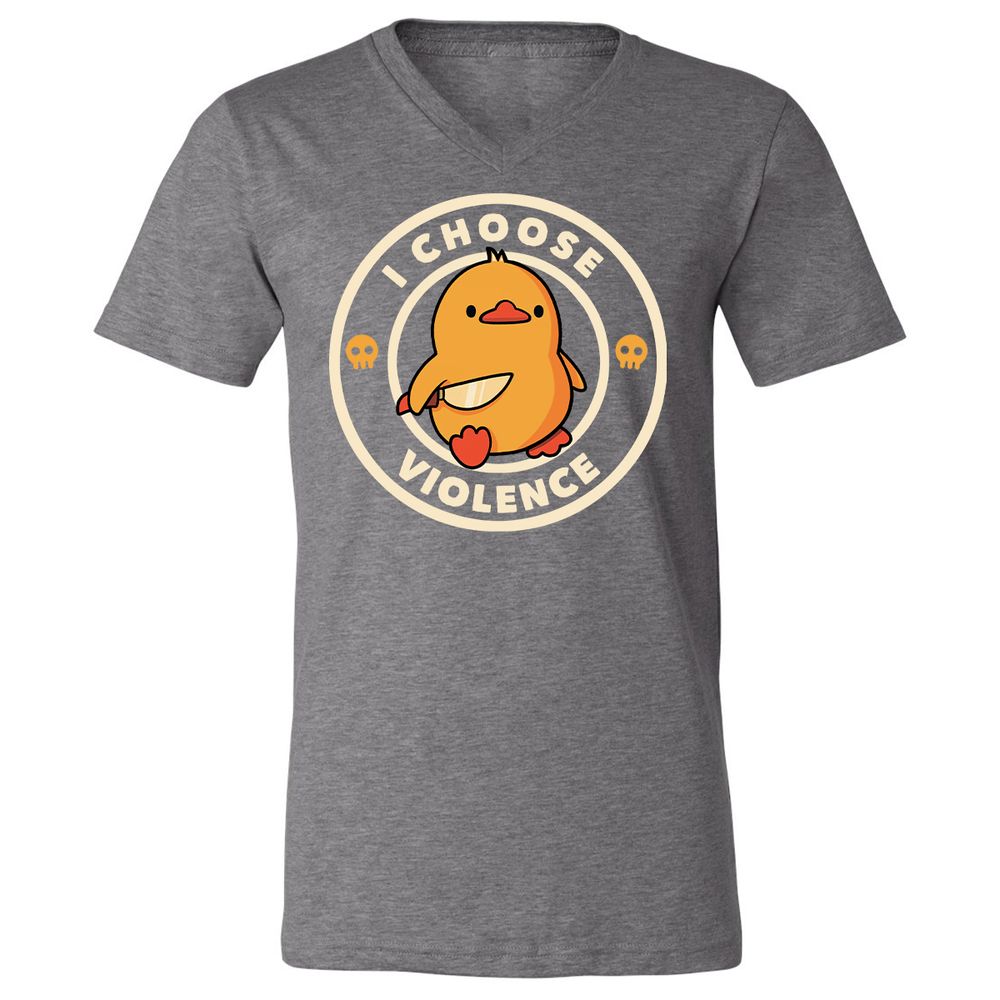 Unisex V-Neck T-Shirt - K9V2VAXA - Deep Heather - 13