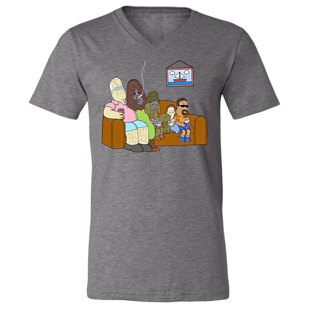 Unisex V-Neck T-Shirt - 4FZ2DKDU - Deep Heather - 13