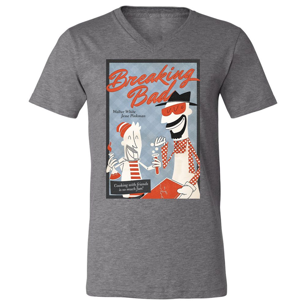Unisex V-Neck T-Shirt - 3C5ZK7QT - Deep Heather - 13